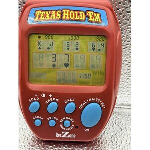 Reczone Texas Hold Em Electronic Handheld Game Travel Pocket Vtg Tested Working